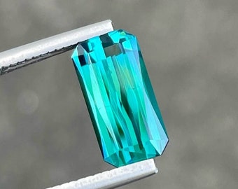 Greenish Blue Tourmaline Gemstone: 2.95 ct Afghanistan Scissor Cut