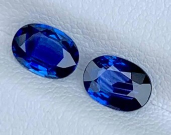 Ceylon Sapphire Pair, 1.52 Ct, Oval Faceted, Untreated Sri Lankan Gems (VS Clarity)