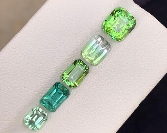 マルチカラートルマリンストーン、ファセットカット宝石、5.40カラット、