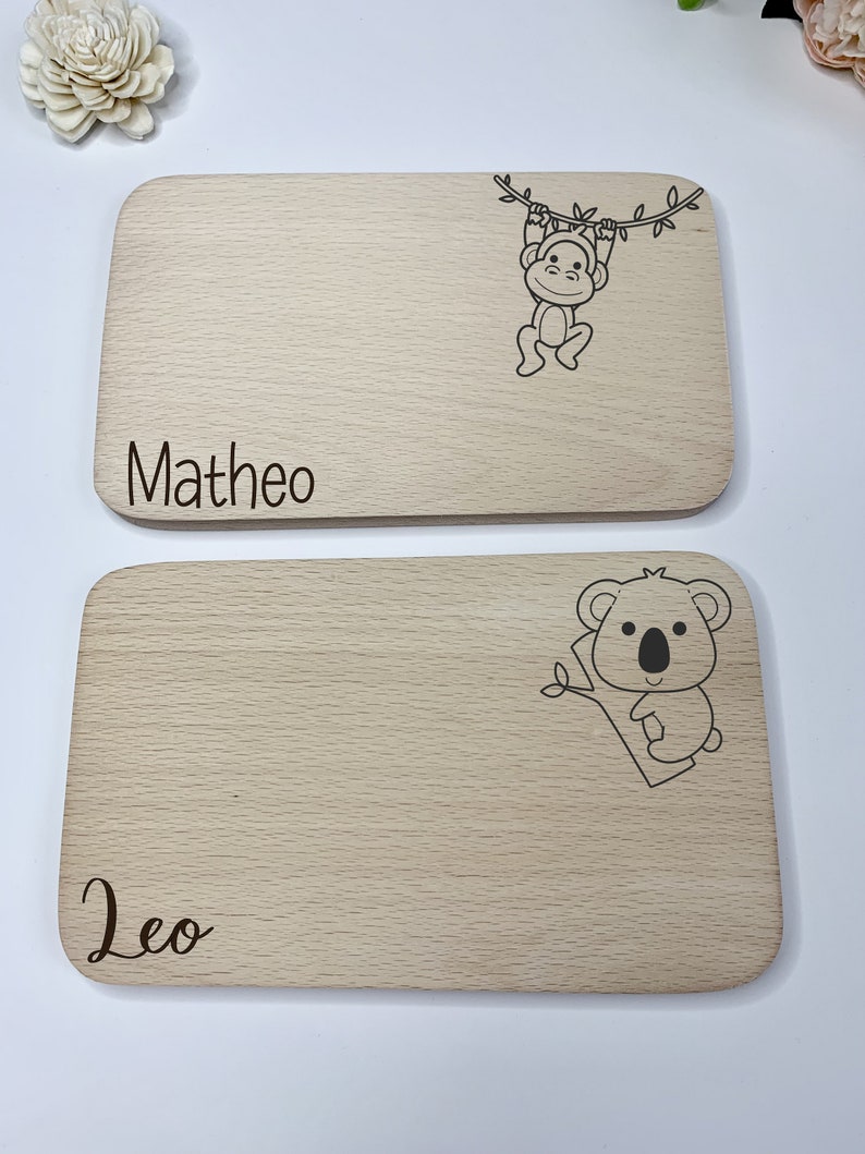 ensemble personnalisé de couteaux et de planches à découper en bois, cadeau pour enfant, jouet Montessori, cadeau pour tout-petits, ustensiles pour enfants image 7