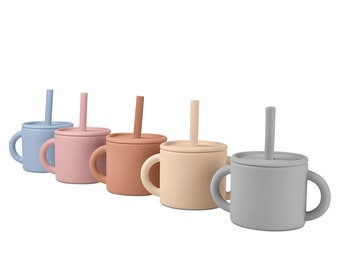 Schnabeltasse aus Silikon mit Doppelgriffen, Cute design, Great for babies and toddlers, Geschenk, easy to clean, Sustainable