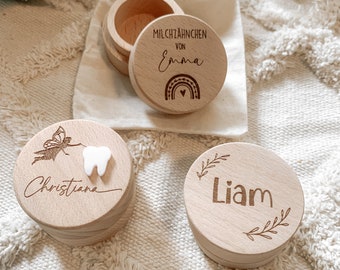 Milchzahndose, personalisierte Zahnfee-Box, Zahnfee, Holzkiste, Milchzahnaufbewahrung, Geschenk für Kind, gift for kid, geschenk geburt,