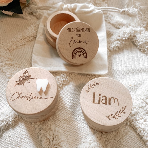 Milchzahndose, personalisierte Zahnfee-Box, Zahnfee, Holzkiste, Milchzahnaufbewahrung, Geschenk für Kind, gift for kid, geschenk geburt,