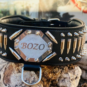 Bullet Hundehalsbänder | Handgefertigtes Hundehalsband | Personalisiertes Hundehalsband Personalisierte Halsbänder | Hundehalsband mit Gravur | Halsband für Hunde mit Namen