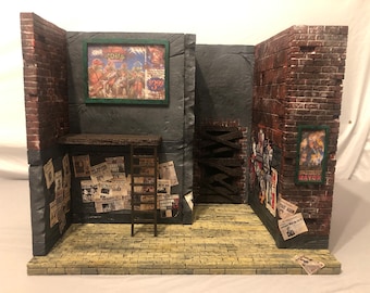 A 1:12 Back Alley Diorama-Perfect for Neca/McFarlane or any 7” Figure (Fig not included)