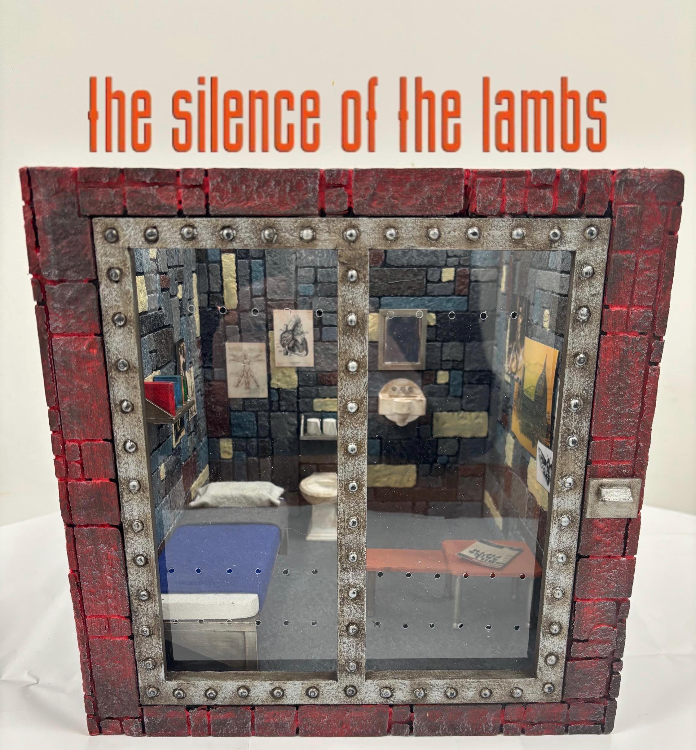 A Hannibal Lecter cell Diorama 1:12 Silence of the lambs (Fig not included) (Now With Lights)