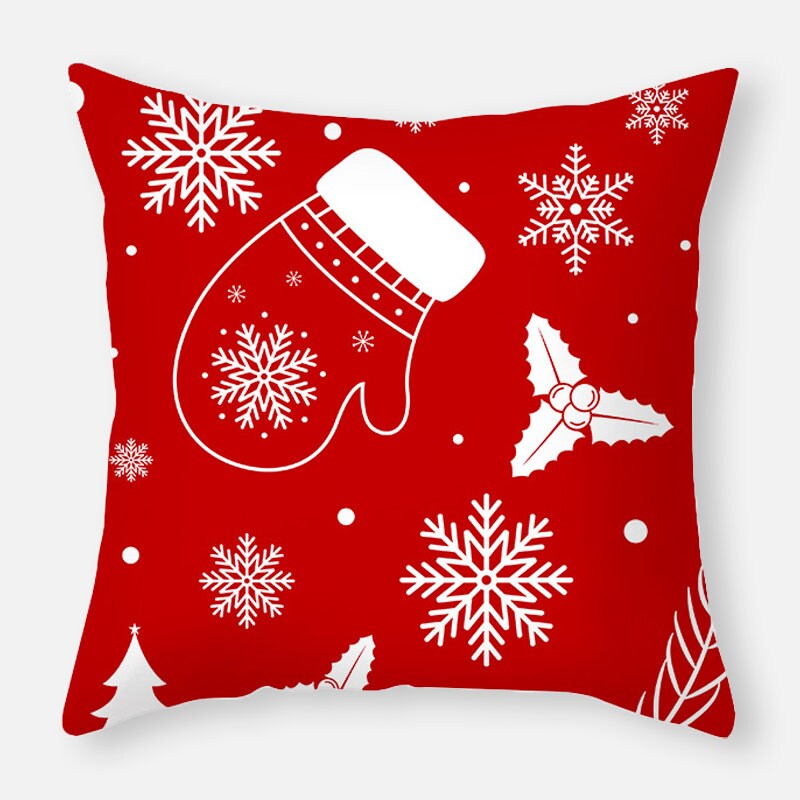 Set of 4 Double Side Christmas Pillow Covers 18x18丨 Cushion Covers丨