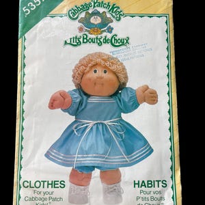 VTG Butterick Pattern 5357 Cabbage Patch Kids Doll Clothes See & Sew 1985