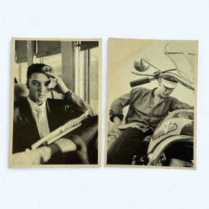Lot de 2 cartes postales avec photographies VTG Elvis, 1995