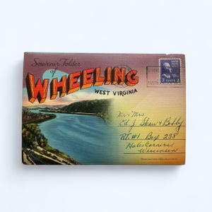 Cartões postais coloridos dobráveis de lembrança da VTG Wheeling West Virginia
