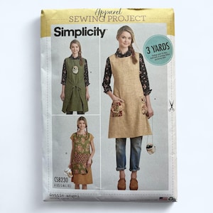 Simplicity Apparel Sewing Project Pattern CS8230 dottie angel Apron FF Uncut