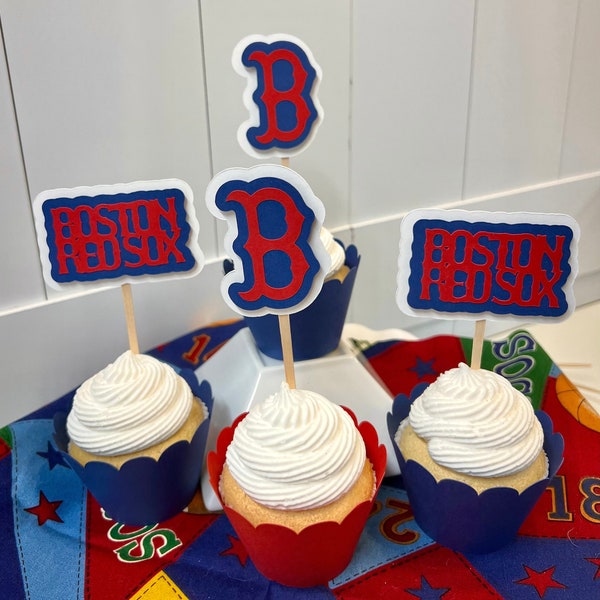 Décorations pour cupcakes des Red Sox de Boston