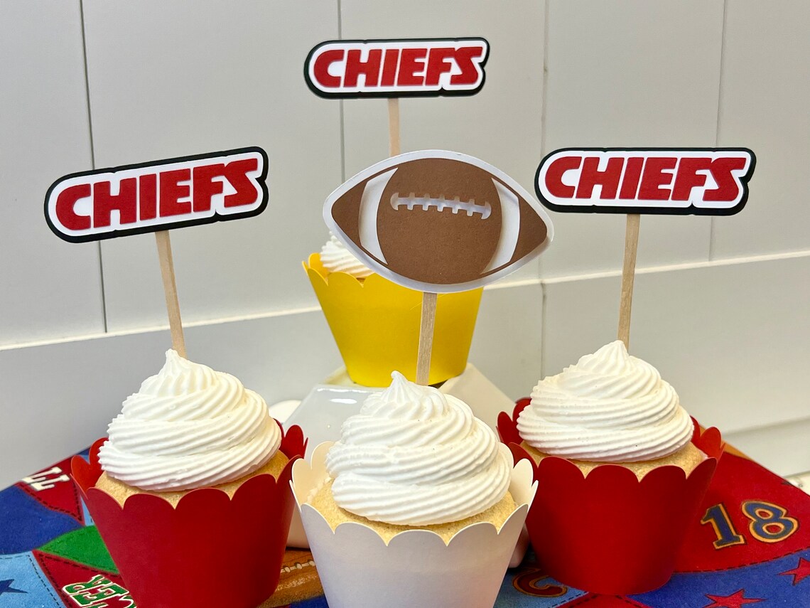 Kansas City Chiefs Cupcake Toppers - Etsy