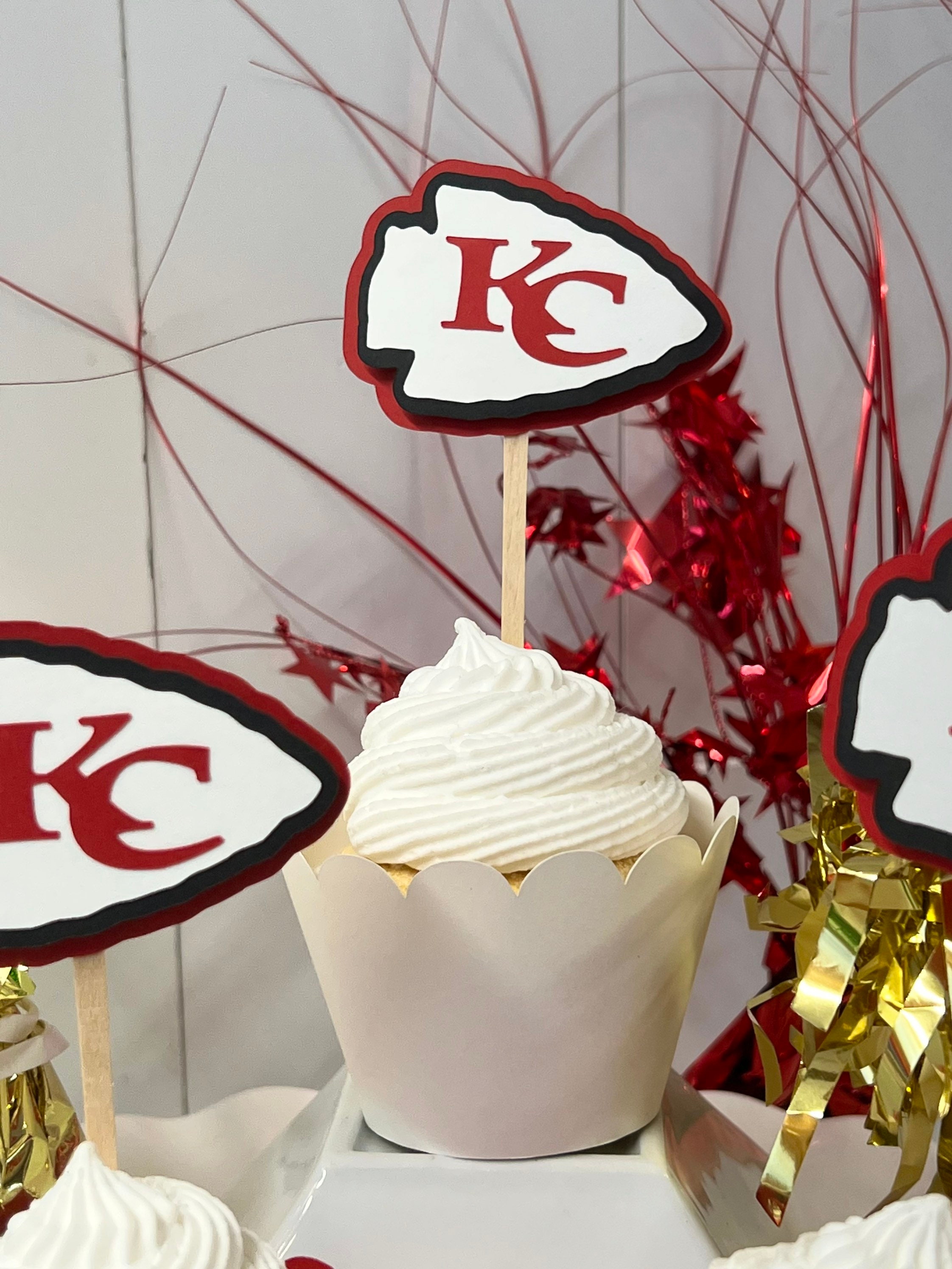 Kansas City Chiefs Cupcake Toppers - Etsy