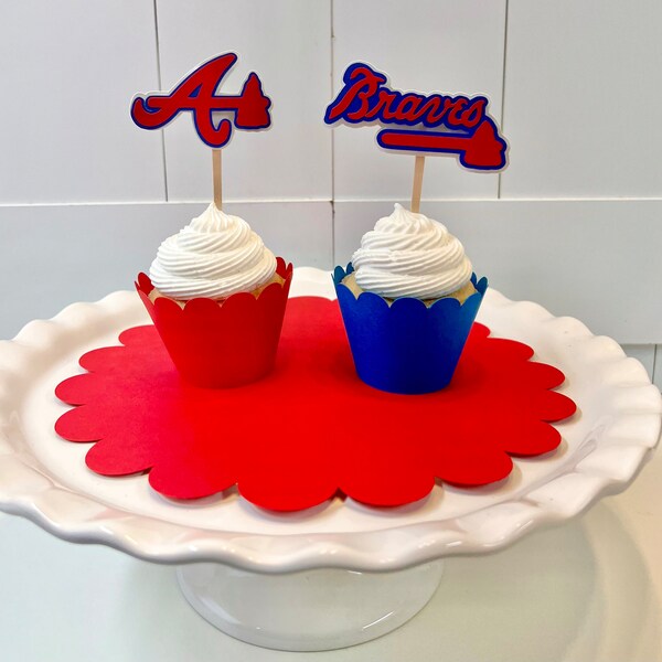 Décorations pour cupcakes des Braves d'Atlanta