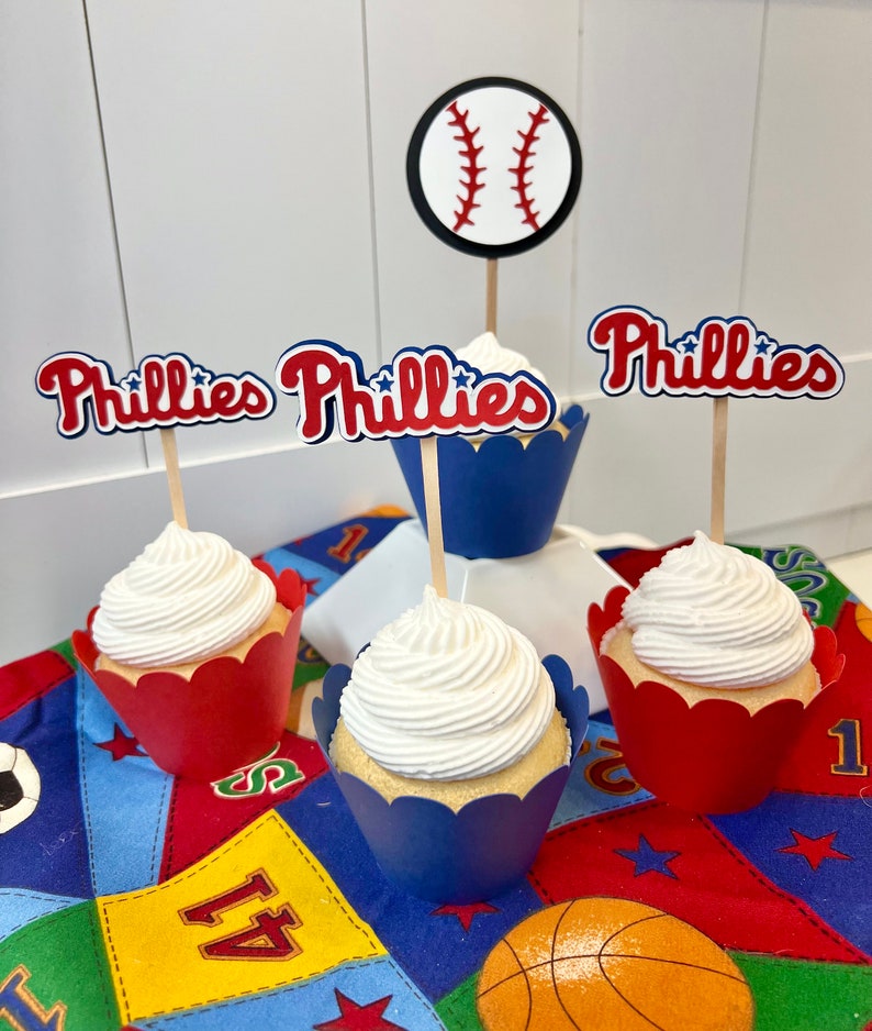 Décorations pour cupcakes des Phillies de Philadelphie image 2