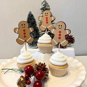 Gingerbread People Cupcake Toppers