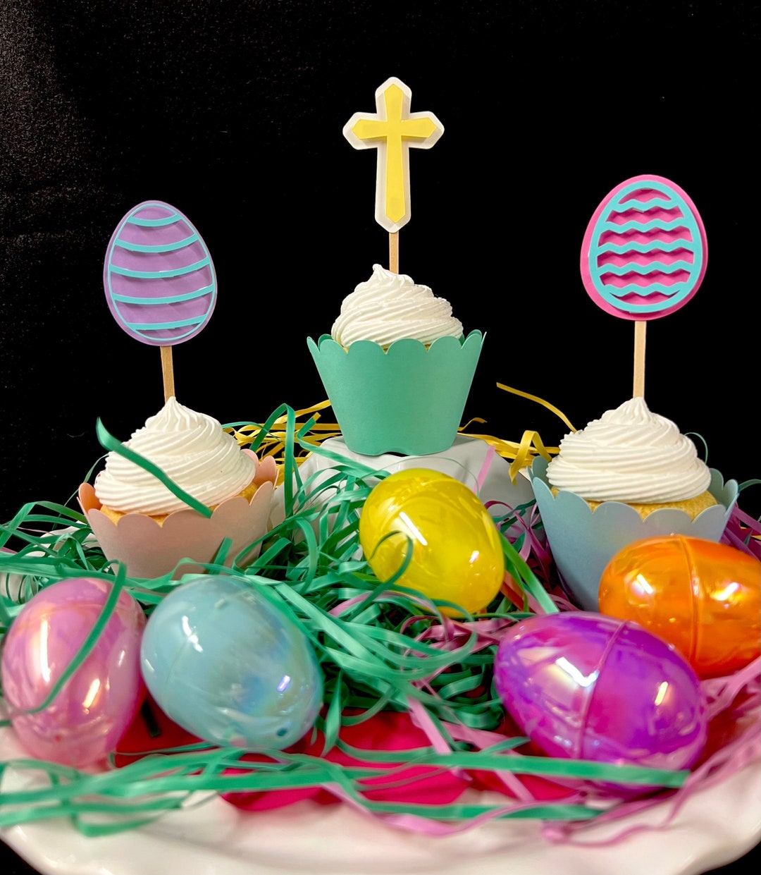 Easter Egg Cupcake Toppers Etsy