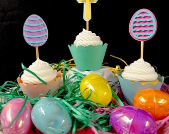 Décorations pour cupcakes aux œufs de Pâques