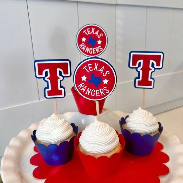 Texas Rangers Cupcake Toppers