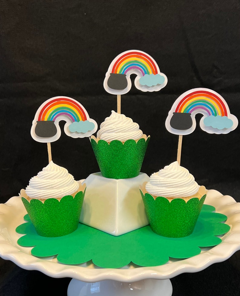 Rainbow Cupcake Toppers Etsy