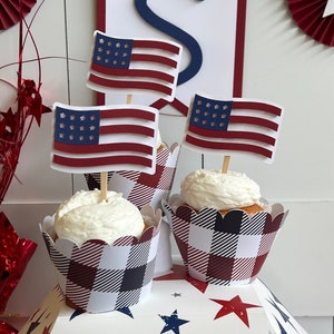 American Flag Cupcake Topper