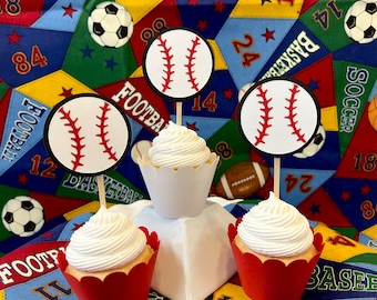 Baseball Cupcake Toppers