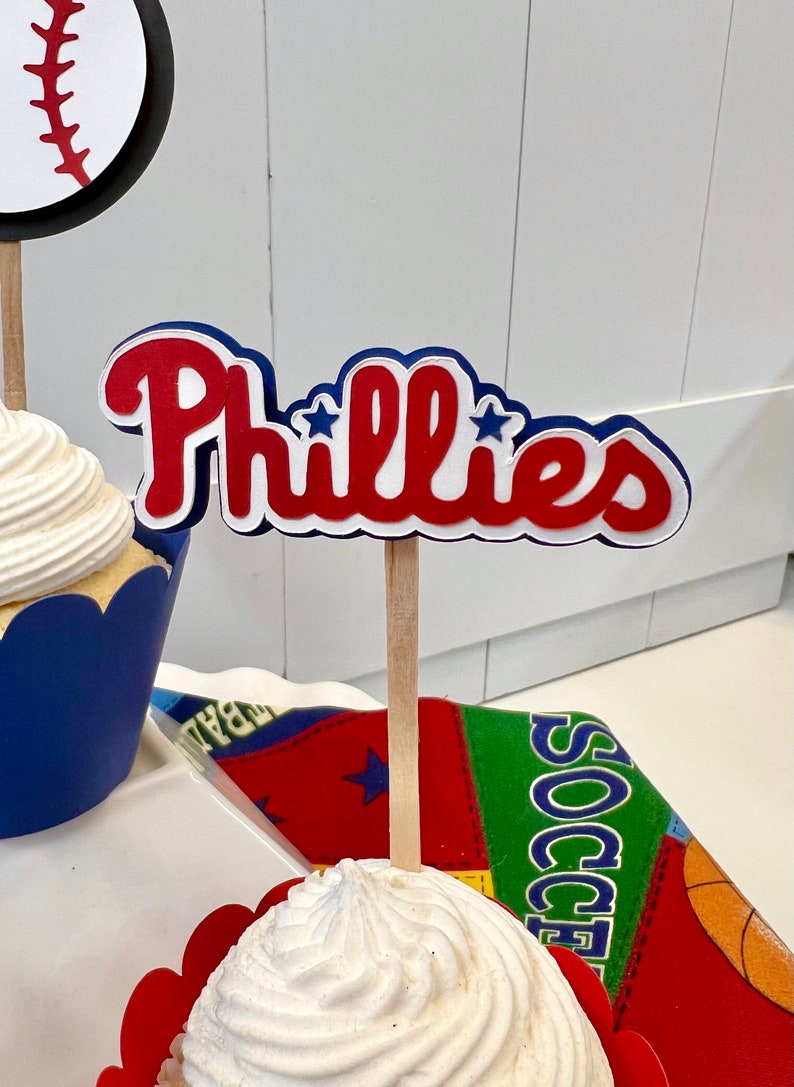 Décorations pour cupcakes des Phillies de Philadelphie Phillies