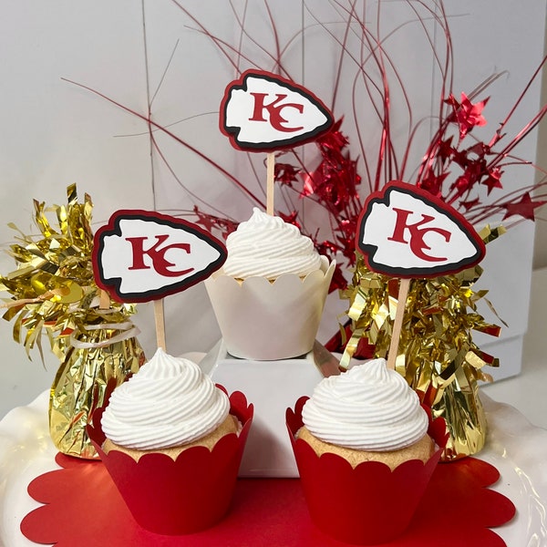 Kansas City Chiefs Cupcake Toppers - Etsy