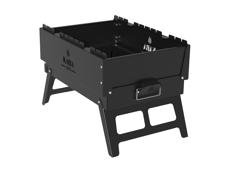 Foldable Portable Grill | Compact Charcoal BBQ | Outdoor Fire Pit by KabasakalWorks