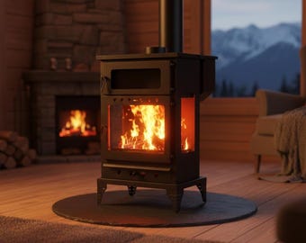 DIY Pellet Stove with Oven DXF Files | CNC Laser Plasma Cut Plans | Outdoor Heater & Cooker Blueprint | Digital Download (2mm Steel)