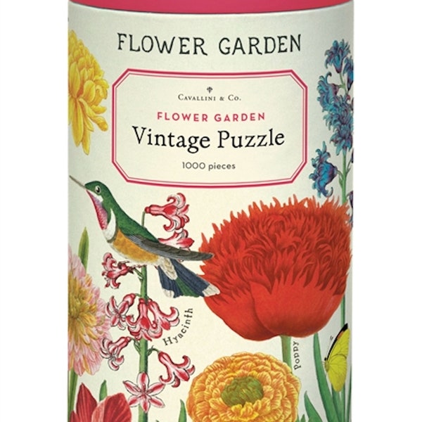 Vintage Puzzles, Cavallini and Co,  Puzzles for Adults, Flower Garden, 1000 pc Vintage Puzzle