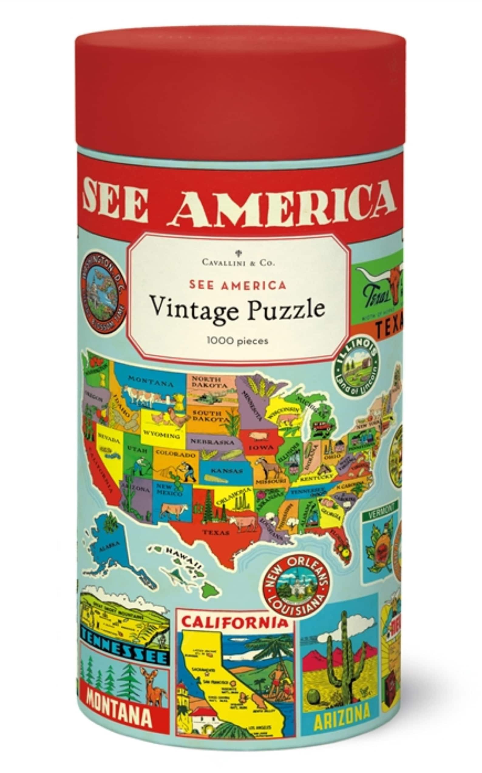 Cavallini and Co Puzzle /see America 1000 Pc Vintage Puzzle - Etsy