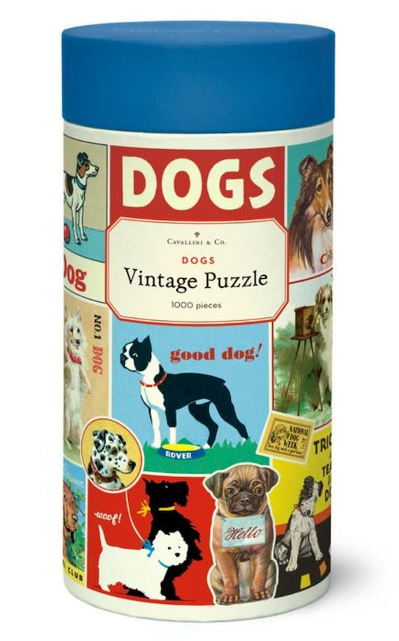 Vintage Puzzles, Cavallini and Co, 1000 Pc Vintage Puzzle, Dogs 