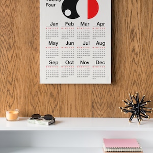 2024 Minimal Calendar Bauhaus Poster Single Page Modernist Etsy