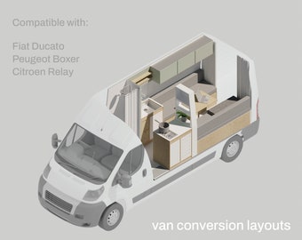 Printable DIY Design Blank Van Layout Templates for L3H2 Fiat Ducato ...