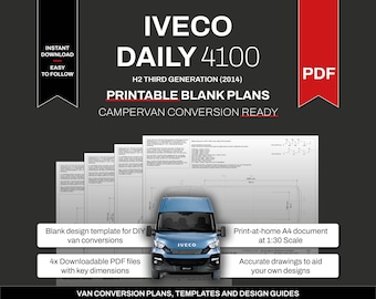 Iveco Daily Plans 4100 2014 Onwards Blank Template for Campervan Conversion Layout and Design