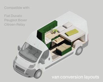 Benny Van Conversion Layout for (L3H2) Fiat Ducato, Peugeot