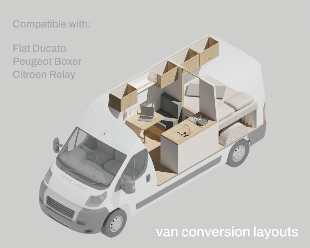 Claude Van Conversion Layout for L3H2 Fiat Ducato Peugeot Boxer and ...