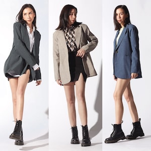Work-to-weekend blazer in beige, Relax Fit to Oversized Blazer, Suit Jacket