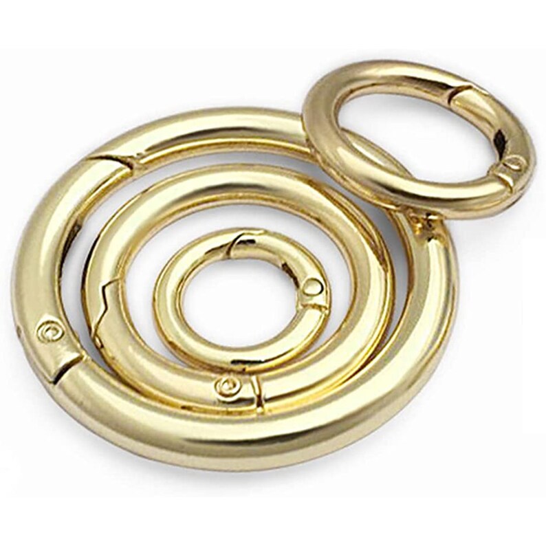 Gkeygo 1 Inch Keychain Rings – 8 Pack Round Carabiner Clips, Gold & Silver, Zinc Alloy - View #8