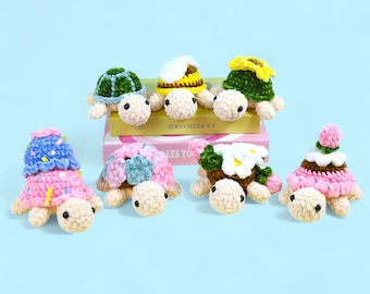 7in1 Sea Turtle Crochet Pattern Bundle, Turtle Amigurumi Pattern, Low Sew Flower Turtle Plushie Pattern, Plush Bee Turtle Digital Download