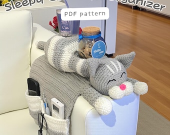 Cat Sofa Organizer Crochet Pattern, Arm Rest Organizer PDF Download, Crochet Cat Blanket, Crochet For Sofa, Crochet Couch Organizer Pattern