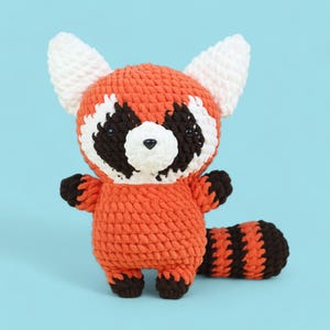Red Panda Crochet Pattern, Amigurumi Red Panda Pattern, Low Sew Red Panda Plushie Pattern, Plush Panda Amigurumi Crochet Tutorial