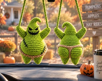 Butt Boogie LOW SEW Crochet Pattern Car Hanging Plush, Keychain Crochet, Cute Halloween Amigurumi PDF, Boogie Plushie Amigurumi Pattern