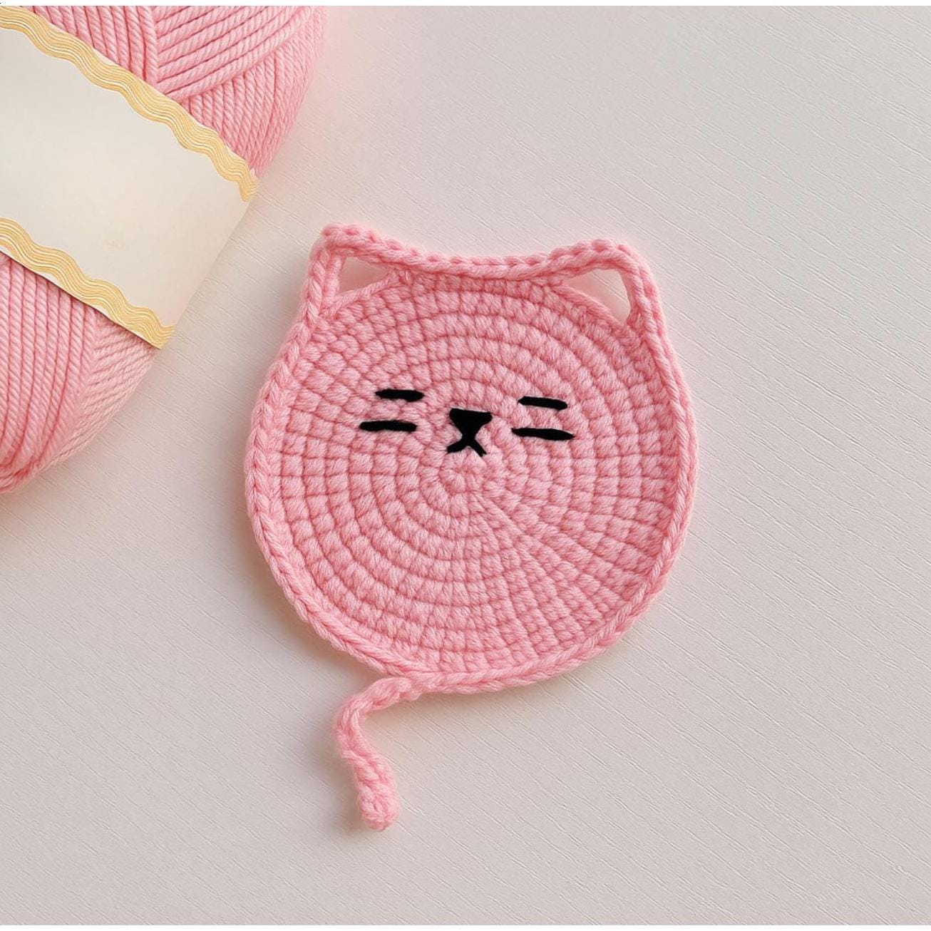 37 Cat Coaster Crochet Patterns for Cat Lovers, Gifts, and Cozy Home Decor 17 Crochet Cat Coaster