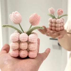Tulip Pot Crochet Pattern, Cute Easy Tulip Crochet, Crochet Home Decor Amigurumi English PDF, Beginners Flower Pot Pattern, Spring Flower
