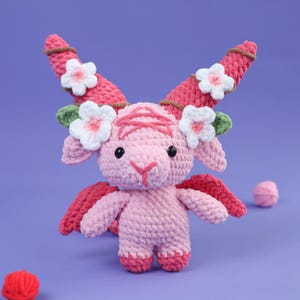 Flower Baphomet Crochet Pattern, Amigurumi Crochet Pattern, Crochet Baphomet Pattern, Low Sew Crochet Pattern, English Instruction