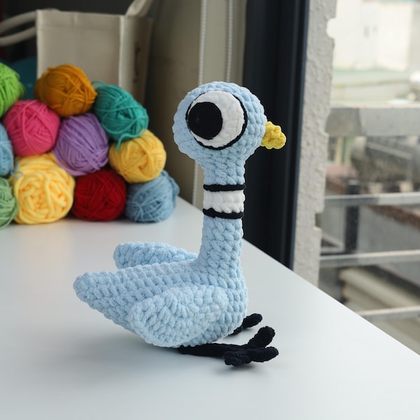 Mo Pigeon Crochet Pattern, Back To School DIY Pattern , ChildrenBooks Crochet,  Don't Let The Pigeon Crochet Amigurumi Pattern