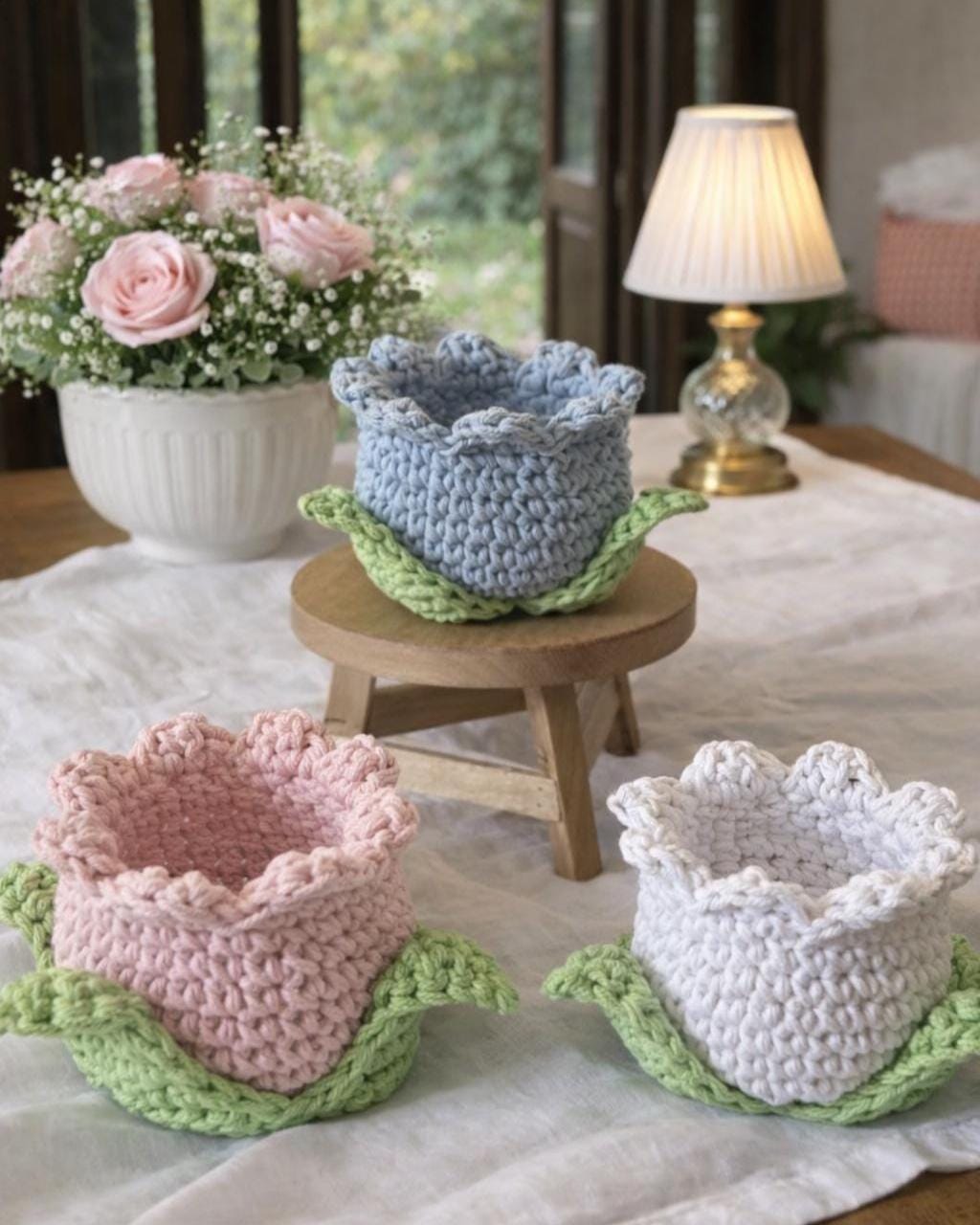 Tulip Candy Basket Crochet Pattern | Tulip Flower Bucket | Spring